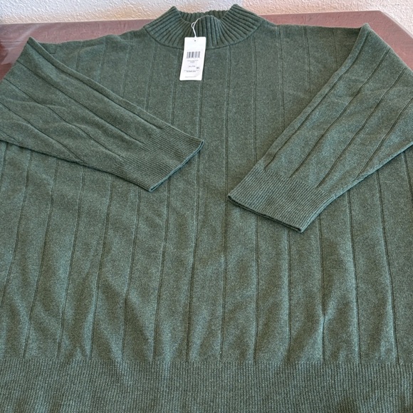 Eileen Fisher 100% cashmere Forest Green Turtleneck pull up, Sweater Sz XL NEW - Picture 6 of 8